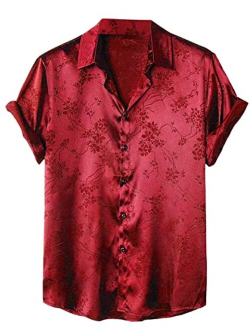 SOLY HUX Men's Short Sleeve Button Down Shirts Casual Dress Going Out Camp Tops