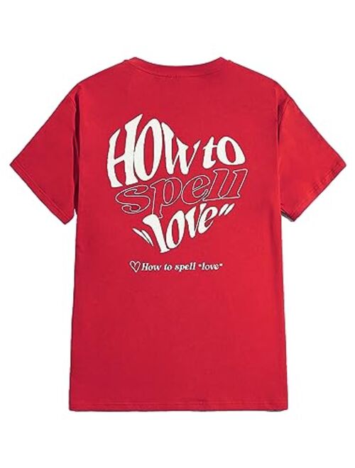 SOLY HUX Men's Graphic Tees Letter Print Short Sleeve T Shirts Summer Tee Top