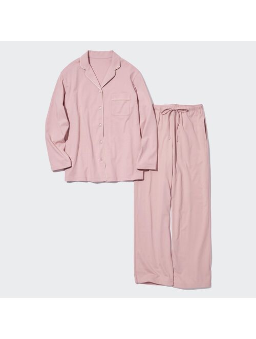 UNIQLO AIRism Cotton Long-Sleeve Pajamas