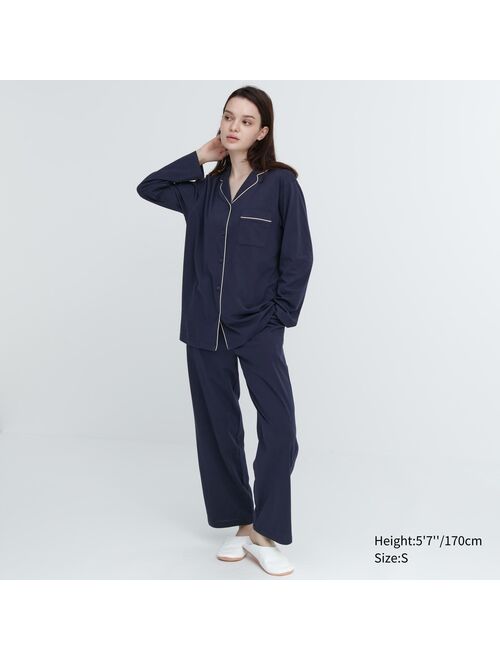 UNIQLO AIRism Cotton Long-Sleeve Pajamas