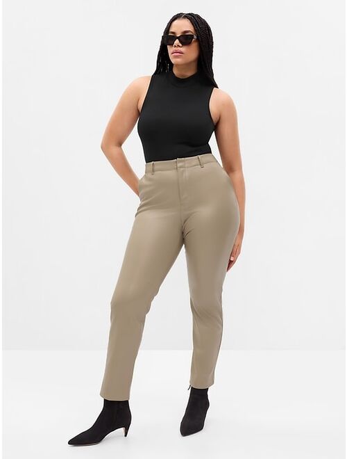 Gap Mid Rise Faux-Leather Downtown Trousers