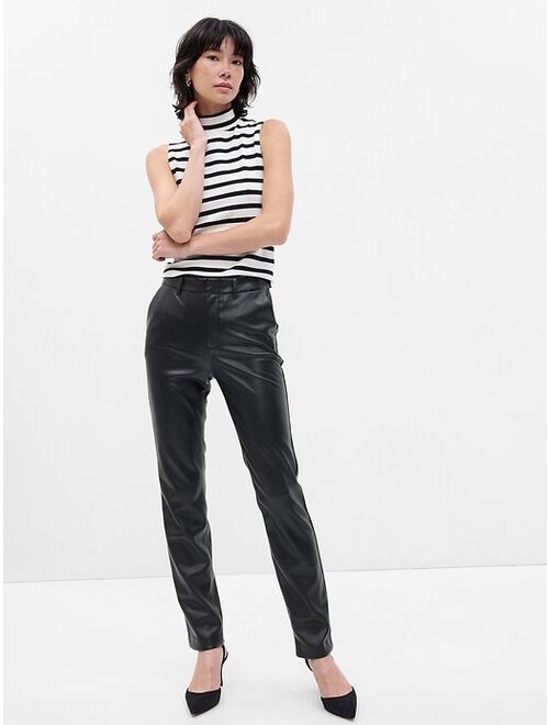 Gap Mid Rise Faux-Leather Downtown Trousers