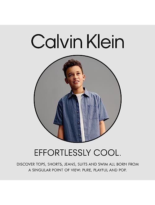 Calvin Klein Boys' Short Sleeve Striped Crew Neck T-Shirt