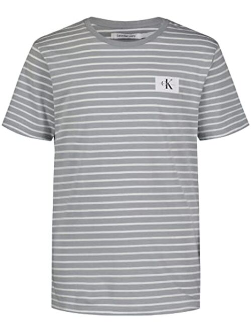 Calvin Klein Boys' Short Sleeve Striped Crew Neck T-Shirt