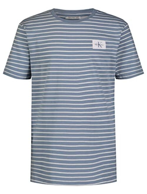 Calvin Klein Boys' Short Sleeve Striped Crew Neck T-Shirt