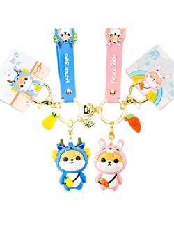 YOU WIZV Cute Keychain Kawaii Anime Keychains for Kids Backpack Charms Key Chain Accessory Friend Gift for Women Girl