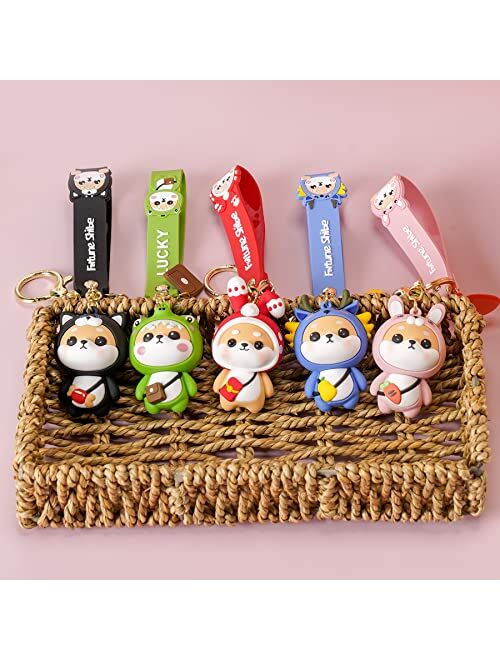 YOU WIZV Cute Keychain Kawaii Anime Keychains for Kids Backpack Charms Key Chain Accessory Friend Gift for Women Girl