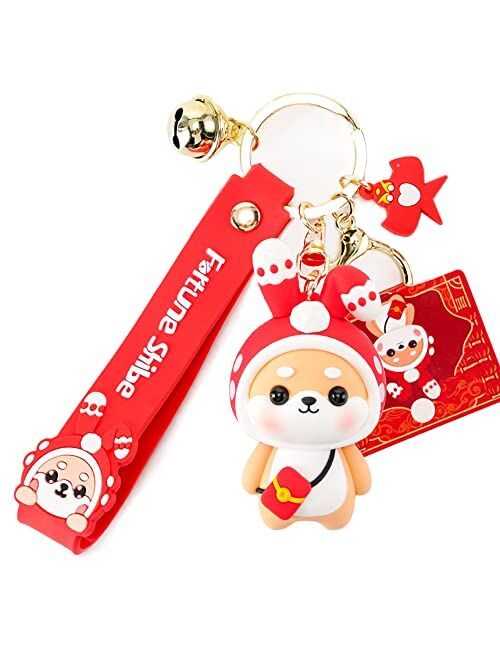 YOU WIZV Cute Keychain Kawaii Anime Keychains for Kids Backpack Charms Key Chain Accessory Friend Gift for Women Girl