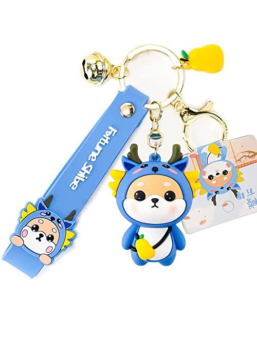 YOU WIZV Cute Keychain Kawaii Anime Keychains for Kids Backpack Charms Key Chain Accessory Friend Gift for Women Girl