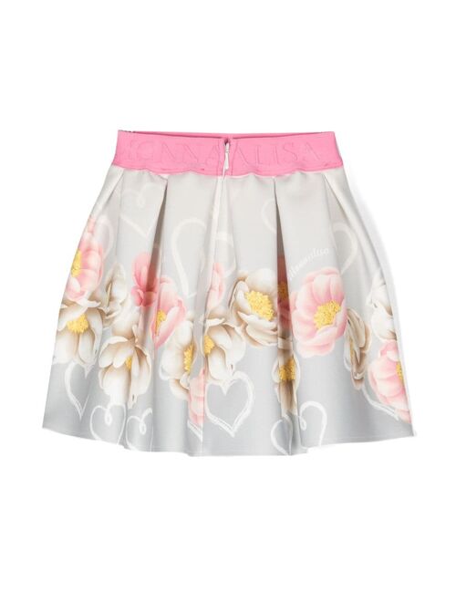 Monnalisa floral-print skirt