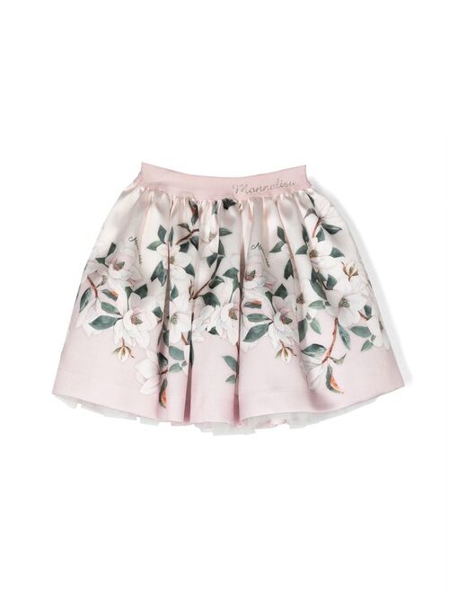 Monnalisa floral-print gathered skirt