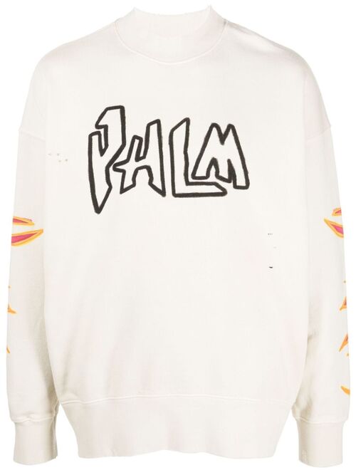 Palm Angels graffiti-print logo sweatshirt