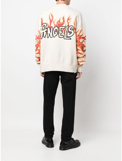 Palm Angels graffiti-print logo sweatshirt