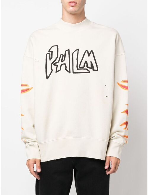 Palm Angels graffiti-print logo sweatshirt