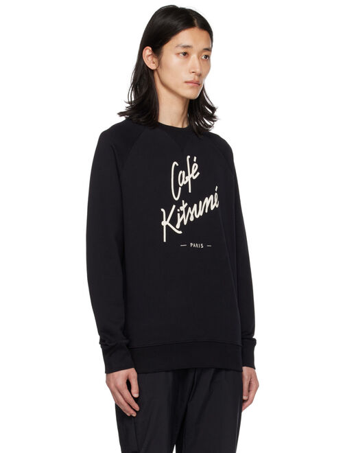 Maison Kitsune Black 'Cafe Kitsune' Sweatshirt