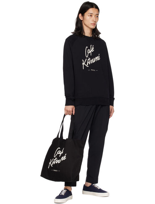 Maison Kitsune Black 'Cafe Kitsune' Sweatshirt