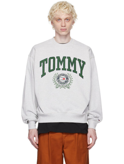 Tommy Jeans Gray Embroidered Sweatshirt