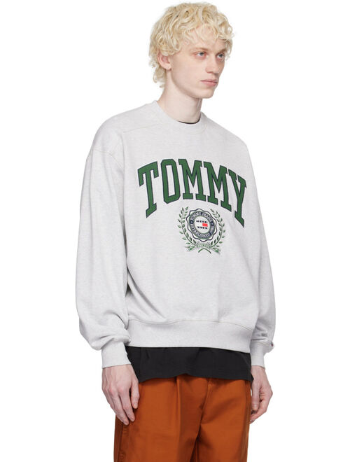 Tommy Jeans Gray Embroidered Sweatshirt