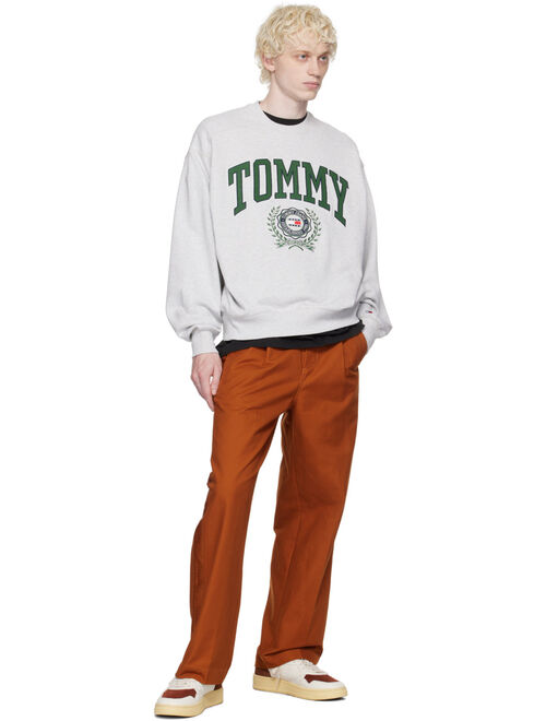 Tommy Jeans Gray Embroidered Sweatshirt