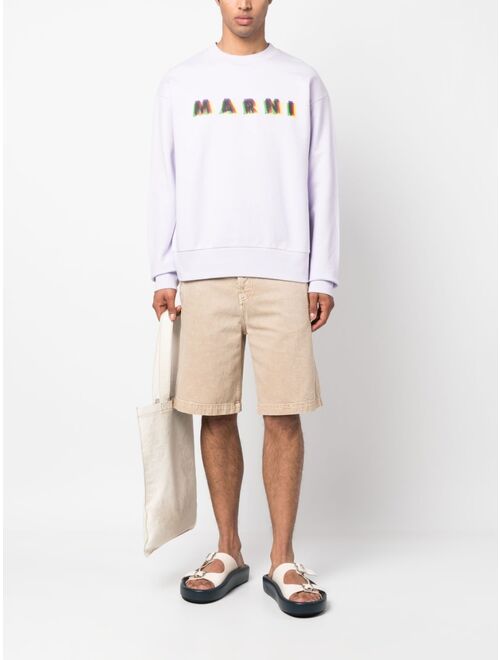 Marni logo-print cotton sweatshirt