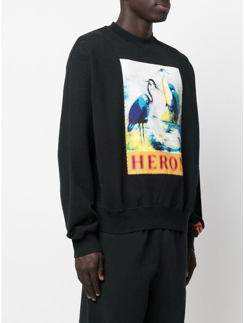 Heron Preston Heron halftone-print crewneck sweatshirt