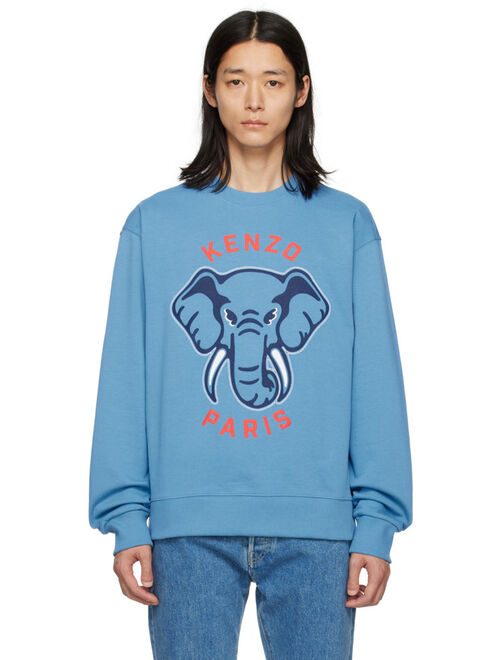 Blue Kenzo Paris Varsity Jungle Elephant Sweatshirt