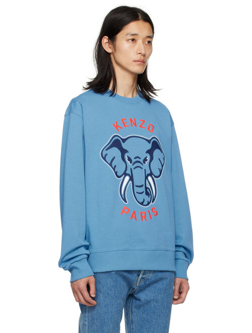Blue Kenzo Paris Varsity Jungle Elephant Sweatshirt