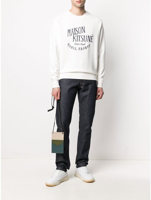 Maison Kitsune logo print cotton sweatshirt