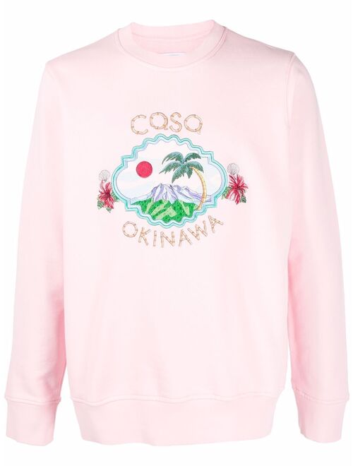 Casablanca Coso Okinawa embroidered sweatshirt