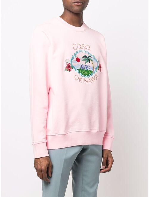 Casablanca Coso Okinawa embroidered sweatshirt