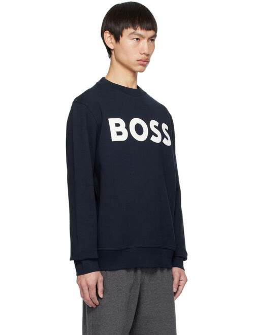 BOSS Navy Bonded Sweatshirt