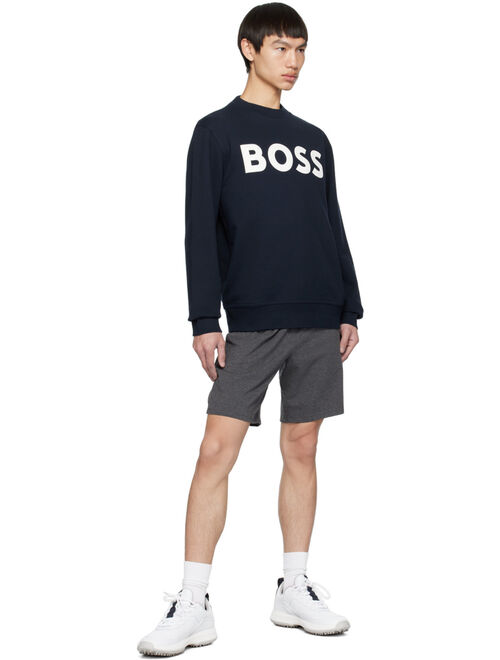 BOSS Navy Bonded Sweatshirt