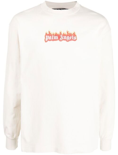 Palm Angels logo-print crew neck sweatshirt