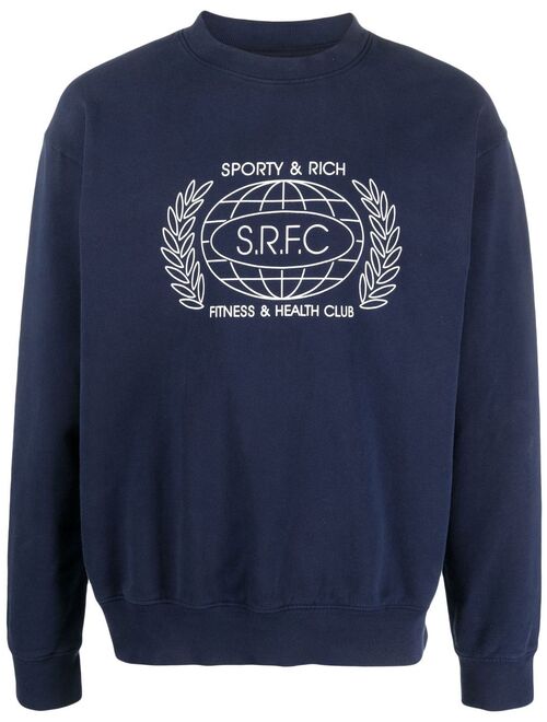 Sporty & Rich SRFC-print cotton sweatshirt