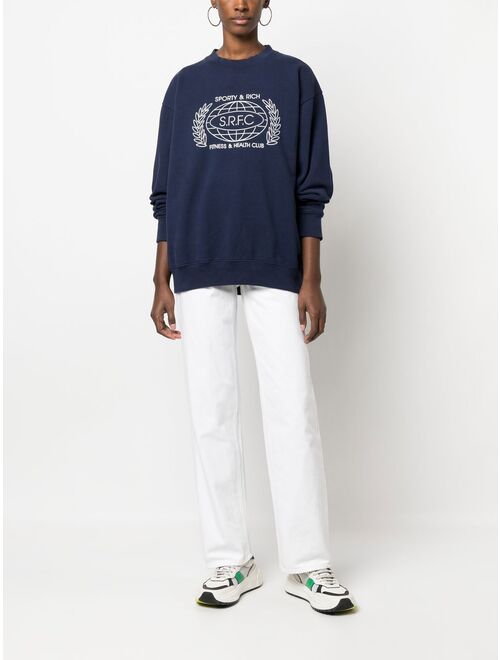 Sporty & Rich SRFC-print cotton sweatshirt