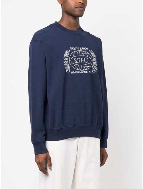 Sporty & Rich SRFC-print cotton sweatshirt