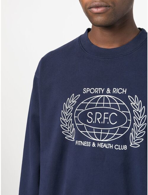 Sporty & Rich SRFC-print cotton sweatshirt