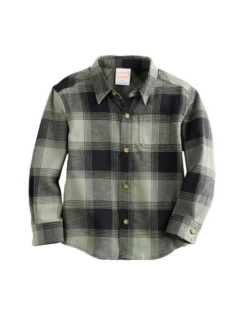 Toddler Boy Jumping Beans Long Sleeve Button-Down Plaid Flannel Shirt