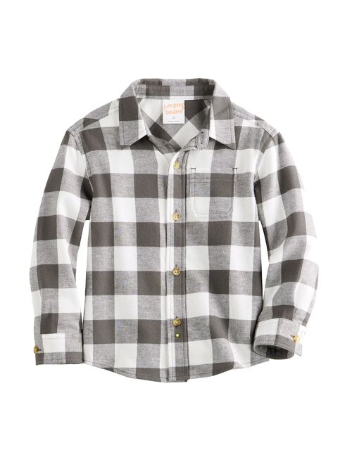 Toddler Boy Jumping Beans Long Sleeve Button-Down Plaid Flannel Shirt