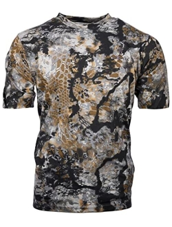 Mens Stalker Short Sleeve Hunting Shirt, 100% Cotton, Stealthy Camo Tee