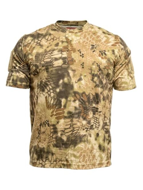 Kryptek Mens Stalker Short Sleeve Hunting Shirt, 100% Cotton, Stealthy Camo Tee