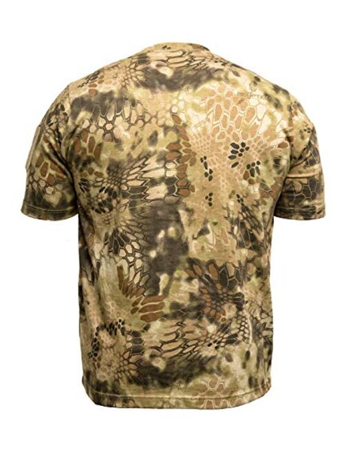 Kryptek Mens Stalker Short Sleeve Hunting Shirt, 100% Cotton, Stealthy Camo Tee