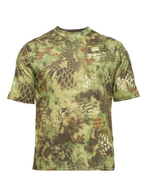 Kryptek Mens Stalker Short Sleeve Hunting Shirt, 100% Cotton, Stealthy Camo Tee