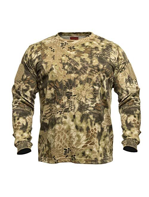 Kryptek Men's Stalker Long Sleeve, 100% Cotton, Stealthy Camo Tee