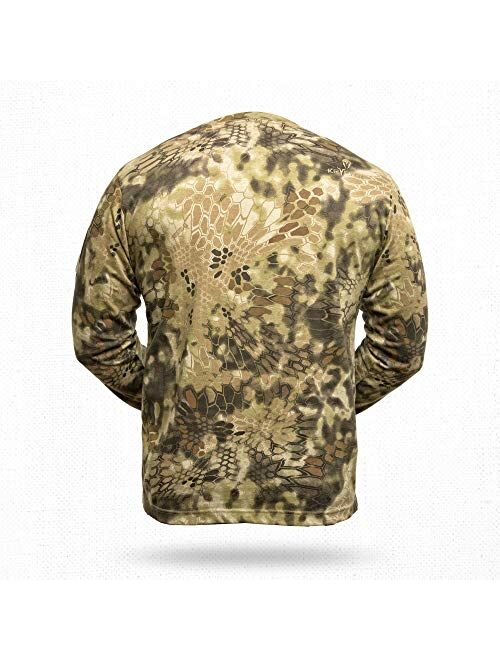 Kryptek Men's Stalker Long Sleeve, 100% Cotton, Stealthy Camo Tee