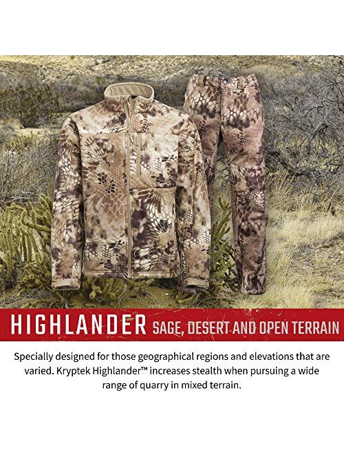 Kryptek Mens Njord Windproof, Cold Weather, Super Quiet Soft Shell Camo Jacket