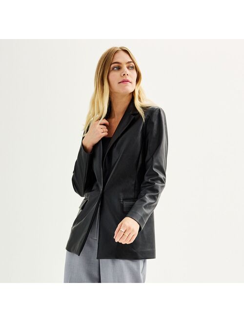 Women's Nine West Single-Button Longline Blazer