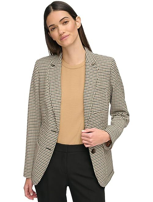 Tommy Hilfiger Plaid Double Button Blazer