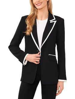 CeCe Contrast Piping Blazer