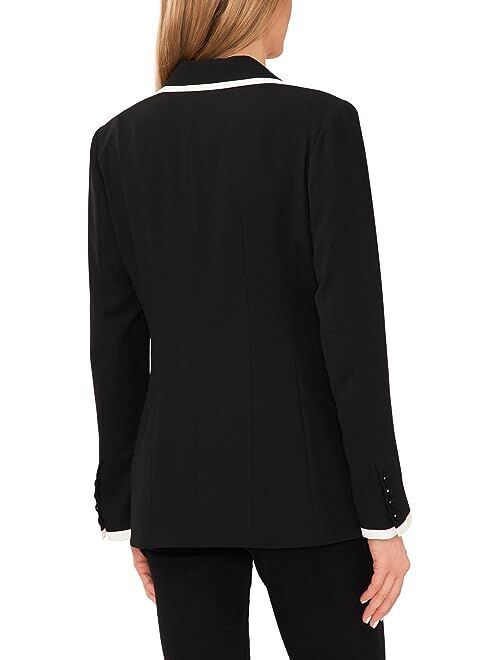 CeCe Contrast Piping Blazer